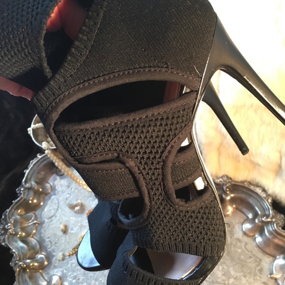 Zara Sexy Stretchy Wrap Black High Heel Sandals - Picture 7 of 8